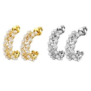 Pearl & Swarovski Crystals The Adanya Hoop Earrings